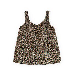 1. STATE Ditsy Floral Swing Cami Navy Multi Scoop Neck Tank Top Size M